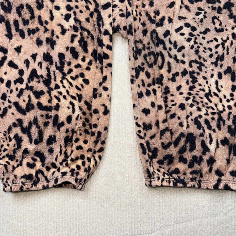 Soma Large Leopard Print Lounge Relaxed Pajama Set Top & Bottom Brushed - Picture 5 of 6